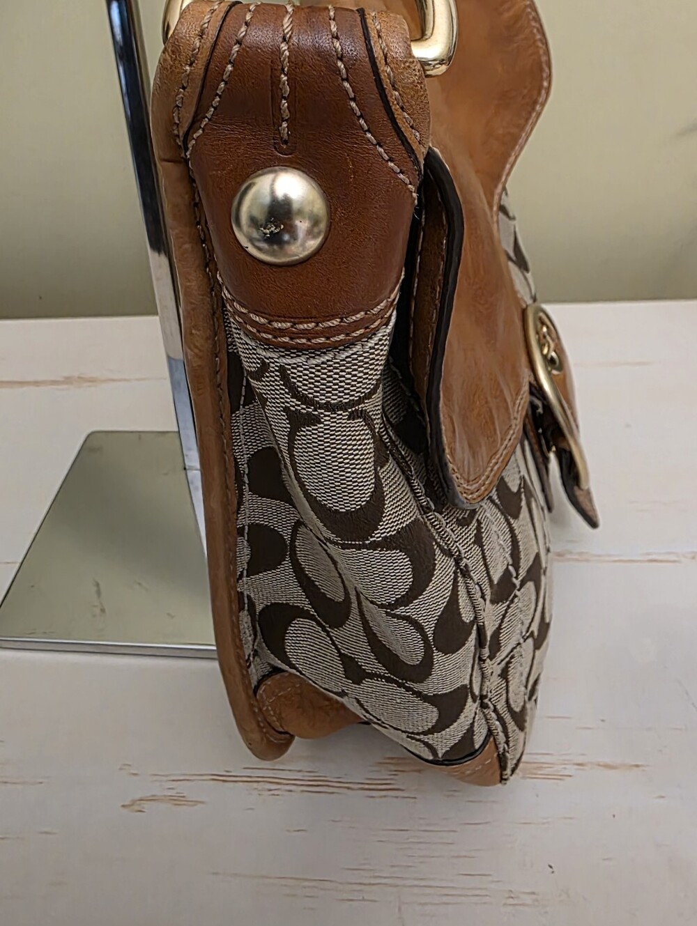 Coach | Brown Vintage Bleecker Legacy Signature Flap Bag - Picture 5 of 16
